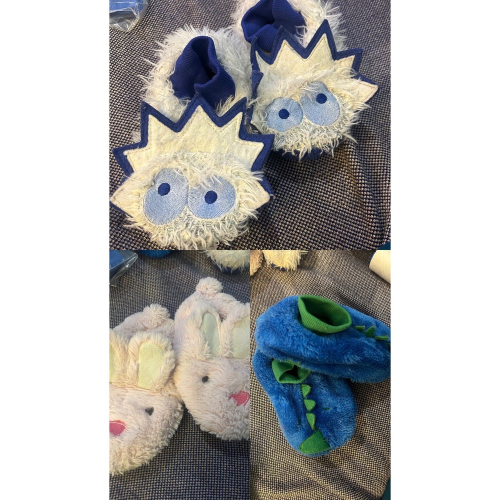 Slipper LOT of 3! LL Bean Stride Rite Kids Animal Dino Bunny Monster